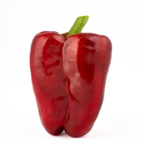 Pimiento lamuyo de FHF, carnoso y de intenso color rojizo.